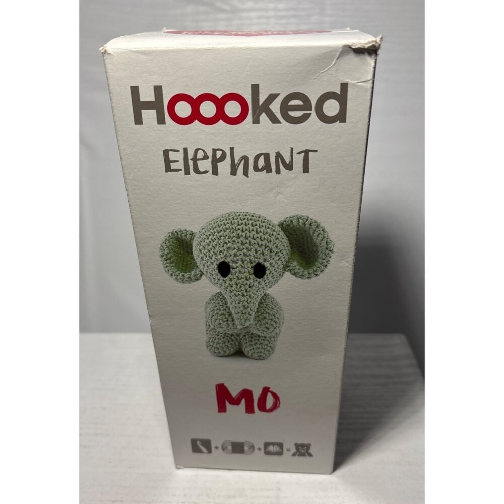 Hoooked DIY Kit Elephant Eco Barbante MO Crochet Kit Taupe Yarn Craft Set